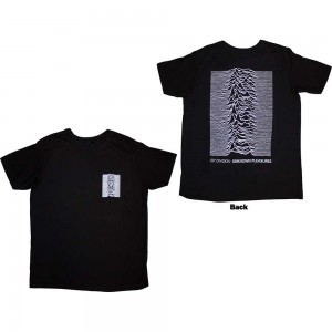 Joy Division Unisex T-Shirt: Pulsar Pocket Wave (Black) (Back Print) (Large)