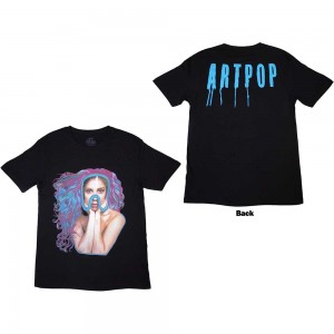 Lady Gaga Unisex T-Shirt: Artpop Goggles (Black) (Back Print) (Large)