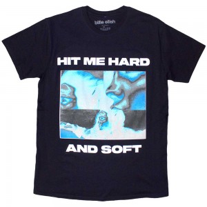 Billie Eilish Unisex T-Shirt: Hit Me Hard And Soft Negative (Navy Blue) (X-Large)