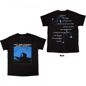 Billie Eilish Unisex T-Shirt: Hit Me Hard And Soft Tracklist (Black) (Back Print) (Medium)