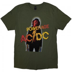 AC/DC Unisex T-Shirt: Powerage (Khaki Green) (X-Large)