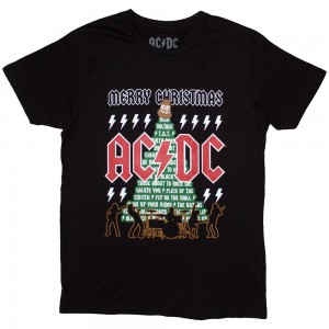AC/DC Unisex T-Shirt: Merry Christmas (Black) (Small)