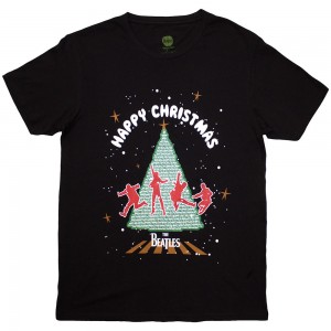 The Beatles Unisex T-Shirt: Christmas Tree (Black) (XX-Large)