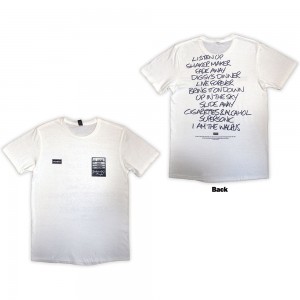 Oasis Unisex T-Shirt: Definitely Maybe AAA Setlist (White) (Back Print) (X-Large)