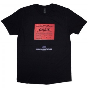 Oasis Unisex T-Shirt: Definitely Maybe Ticket Stub (Black) (Large)