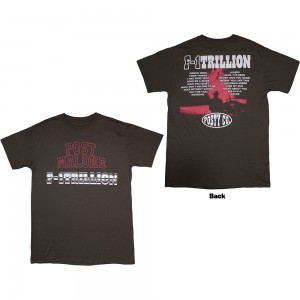 Post Malone Unisex T-Shirt: F-1 Trillion (Charcoal Grey) (Back Print) (Medium)