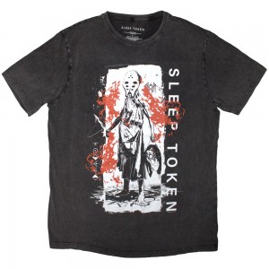 Sleep Token Unisex Stone Wash T-Shirt: Euclid (Charcoal Grey) (X-Large)