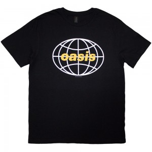 Oasis Unisex T-Shirt: Globe Logo (Black) (Medium)