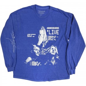 Chase Atlantic Unisex Long Sleeve T-Shirt: Live European Tour ´25 (Blue) (Ex-Tour) (Large)