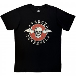 Avenged Sevenfold Unisex Carbon T-Shirt: Deathbat Red Circle (Black) (Medium)