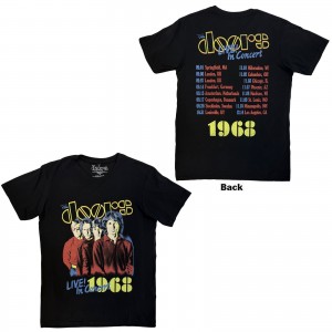 The Doors Unisex Carbon T-Shirt: Live In Concert ´68 (Black) (Back Print) (Small)