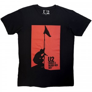 U2 Unisex Carbon T-Shirt: Blood Red Sky (Black) (Small)