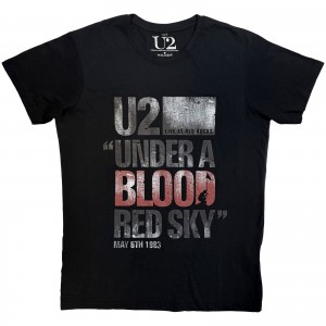 U2 Unisex Carbon T-Shirt: Blood Red Sky Live (Black) (X-Large)