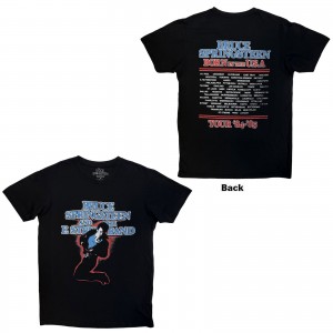 Bruce Springsteen Unisex Carbon T-Shirt: E Street Tour ´84-´85 (Black) (Back Print) (Small)