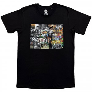 The Beatles Unisex T-Shirt: Collage Montage (Black) (Large)
