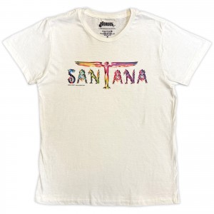 Santana Unisex T-Shirt: Angel Wings Logo (White) (XX-Large)