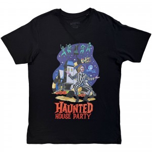 Beetlejuice Unisex T-Shirt: Haunted House Party (Black) (XX-Large)