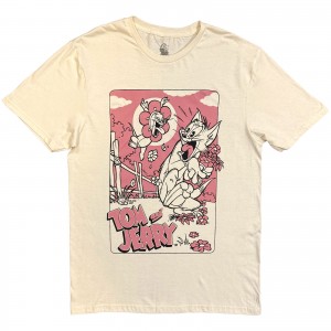 Tom & Jerry Unisex T-Shirt: Flower Picking (Natural)