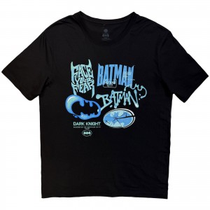 DC Comics Unisex T-Shirt: Batman Face Your Fear (Black) (Small)