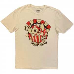 Gremlins Unisex T-Shirt: Gizmo Popcorn (Natural) (Large)