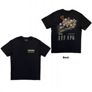 Lewis Capaldi Unisex T-Shirt: Flowers UK Tour ´25 (Black) (Back Print) (X-Large) (Ex-Tour)