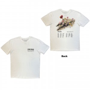 Lewis Capaldi Unisex T-Shirt: Flowers UK Tour ´25 (White) (Back Print) (Medium) (Ex-Tour)