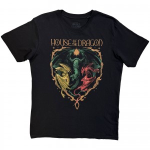 House of the Dragon Unisex T-Shirt: Dragon Crest (Black) (Small)