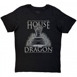 House of the Dragon Unisex T-Shirt: Iron Throne (Black) (Small)