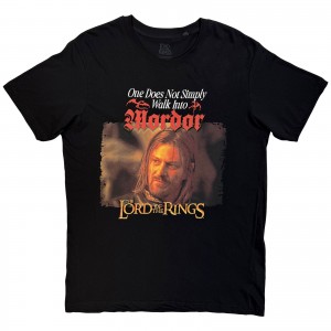 Lord Of The Rings Unisex T-Shirt: Mordor Medieval Text (Black) (Medium)