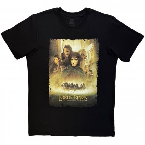Lord Of The Rings Unisex T-Shirt: Fellowship Of The Ring Homage (Black) (X-Large)