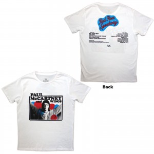 Paul McCartney Unisex T-Shirt: Photo Rose (White) (Back Print) (Large)