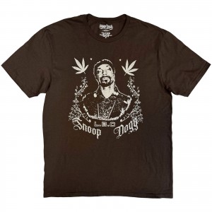 Snoop Dogg Unisex T-Shirt: L.B.C. (Brown) (Medium)