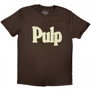 Pulp Unisex T-Shirt: New Logo (Brown) (Small)