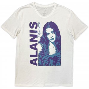 Alanis Morissette Unisex T-Shirt: Portrait Photo (White)