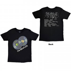 The Beatles Unisex T-Shirt: The Beatles On Apple (Black) (Back Print)