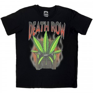 Death Row Records Unisex T-Shirt: Leaf (Black) (Large)