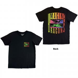 Imagine Dragons Unisex T-Shirt: Double Dragons Pocket (Black) (Back Print) (Small)