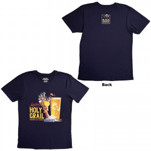 Monty Python Unisex T-Shirt: Holy Grail Golden Ale (Navy Blue) (Back Print) (XX-Large)