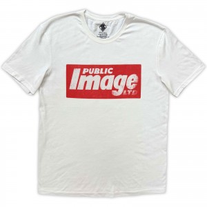 PIL (Public Image Ltd) Unisex T-Shirt: News Logo (White) (Large)