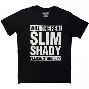 Eminem Unisex T-Shirt: Please Stand Up (Black) (X-Large)