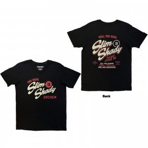 Eminem Unisex T-Shirt: The Real Slim Shady (Black) (Back Print) (Large)