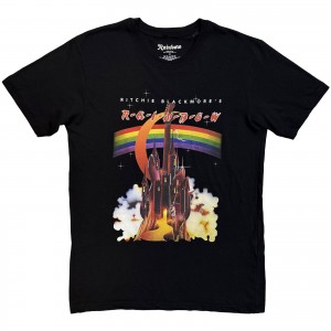 Rainbow Unisex T-Shirt: Rainbow Castle (Black) (Large)