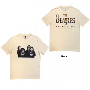 The Beatles Unisex T-Shirt: Group Photo Anthology Infill (Natural) (Back Print) (Medium)
