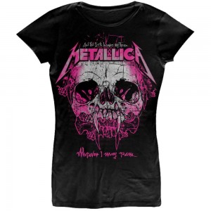 Metallica Ladies T-Shirt: Wherever I May Roam (Black) (Small)