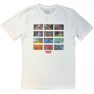 Stranger Things Unisex T-Shirt: Hawkins Power And Light (White) (Medium)