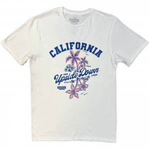 Stranger Things Unisex T-Shirt: California Upside Down (White) (Small)