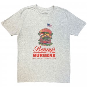 Stranger Things Unisex T-Shirt: Benny’s Burger (Grey) (Small)