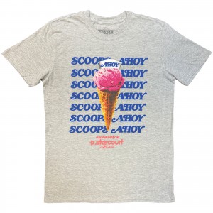 Stranger Things Unisex T-Shirt: Scoop Ahoy Ice Cream (Grey) (Large)