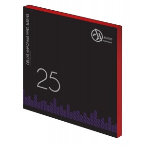 Audio Anatomy - 25 Red 12" Inner Sleeves Audiophile Deluxe Poly-Lined Double Center Hole