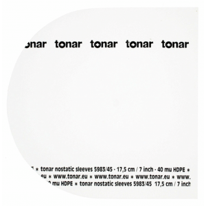 Tonar Nostatic Sleeves For 7-inch 45 RPM Records (50-pack, 40μm)